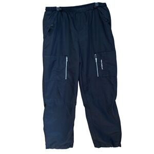 VTG New Balance Track Pants Cargo Black Slick Nylon Y2K 90s XL Street Gorpcore